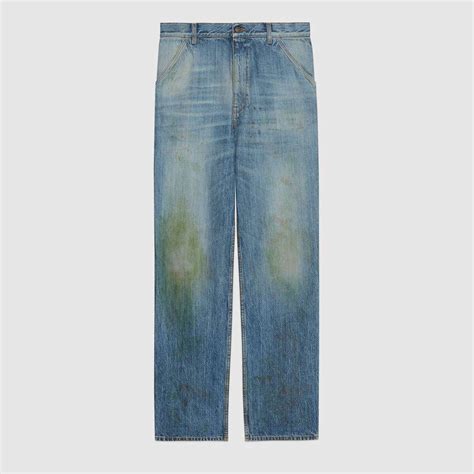 gucci green stained jeans|Gucci grass stained pants.